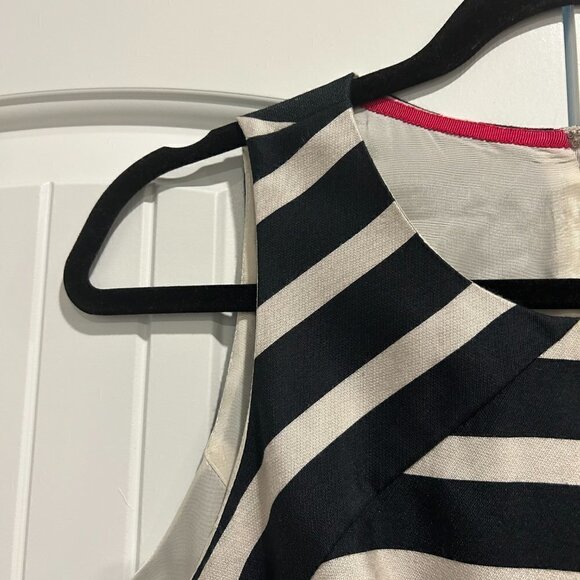 ELIZA J Navy and Cream Striped Sleeveless Midi Dress Women’s Size S - Picture 4 of 8